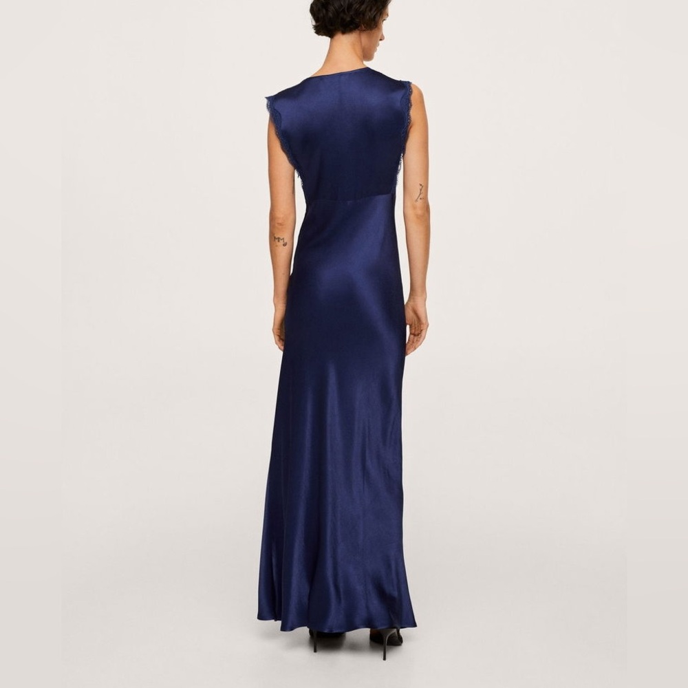 MANGO NAVY LACE DETAIL DRESS- SIZE XS - Picture 2 of 7